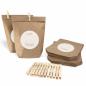 Preview: Adventstüten Geschenktüten Set zum selbst Befüllen für selbstgemachte Adventskalender, Beige Weiß